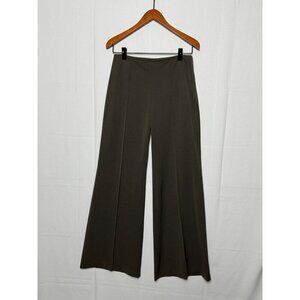Vintage 90s C.C. Outlaw Olive Green Wide Leg Center Pleat Stretch Trouser Size 8